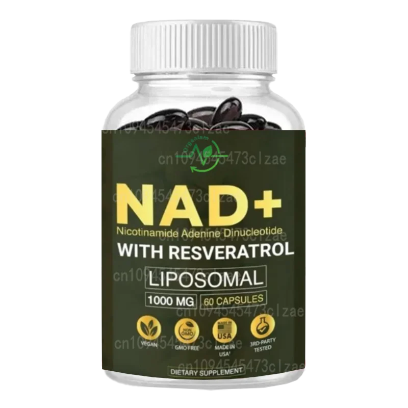 

Liposomal NAD+Resveratrol Supplement -1000mg Per Serving, 60 Capsules, High Absorption, Non GMO