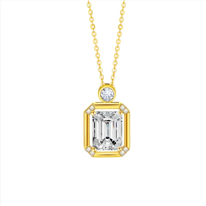 S925 sterling silver rock candy cube necklace with niche design, featuring micro-set zircon pendant and clavicle chain