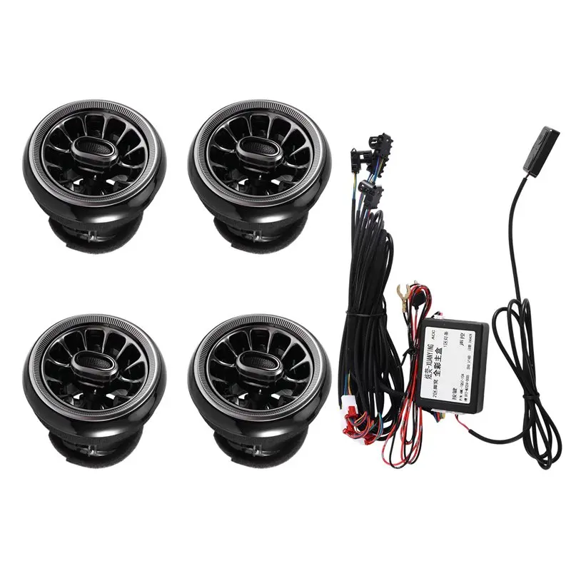 Accessoire de lampe décorative, 256 couleurs LED, pour grille d'aération de Jeep Wrangler JL 2018-2023, buse de turbine pour sortie d'air de climatisation