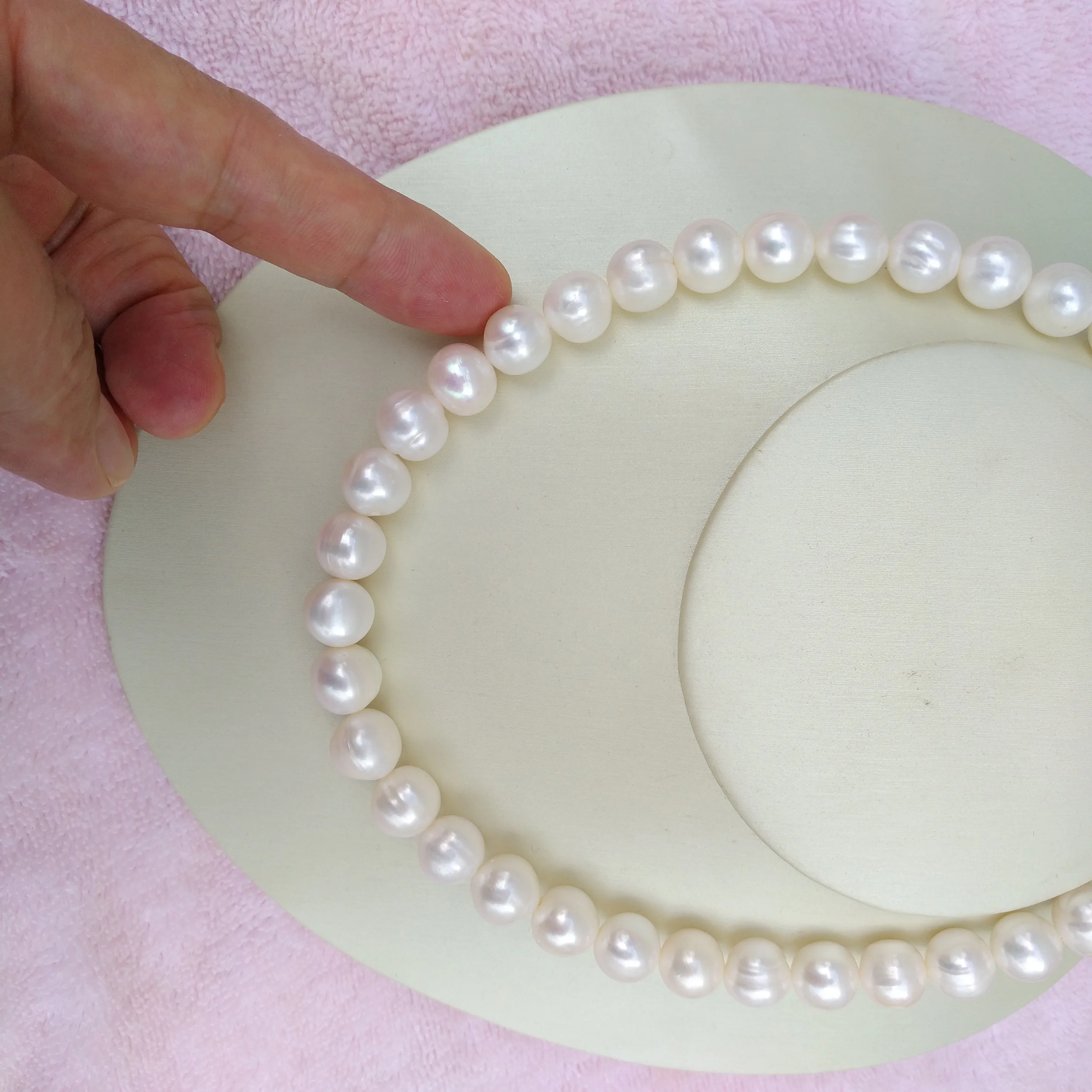 elegant 10-11mm south sea Baroque  white pearl necklace 925s Original Real shot photos