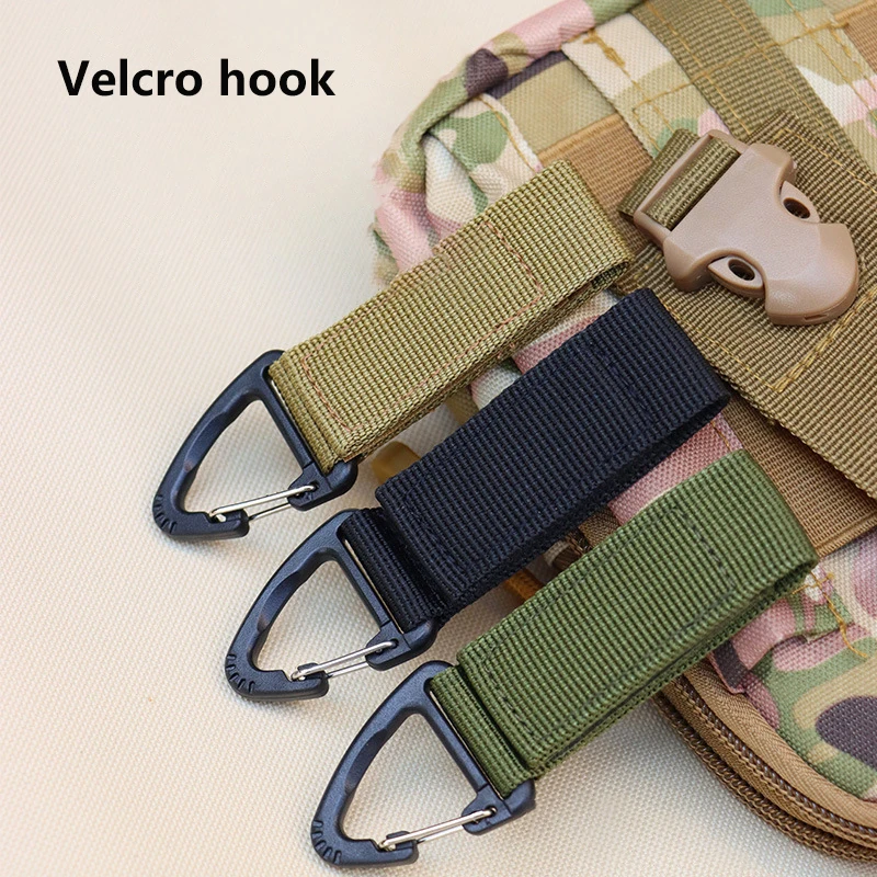 Nylon Webbing Camping Hiking Nylon Ribbon Keychain Molle Knapsack Triangle Backpack Waist Bag Fastener Hook Buckle Climb Tool