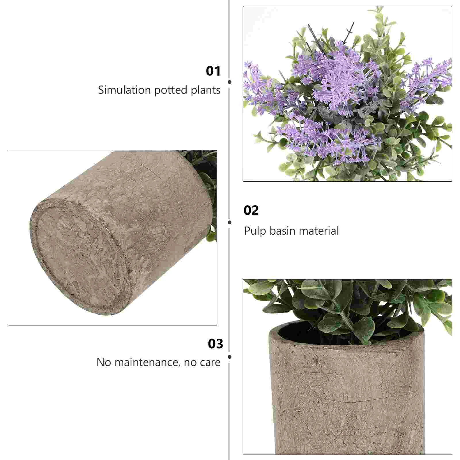 Potted Plant Simulation Lavender Artificial Plants Fake Bonsai Emulation Household