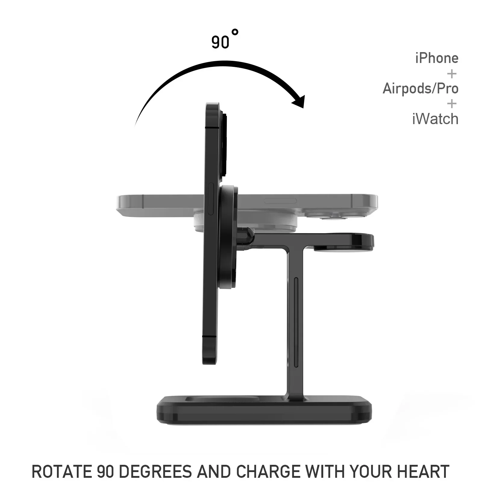 3 in 1 Macsafe Wireless Charger For iPhone 14 13 12 Pro Max for Apple Watch 8 7 6 5 Airpods Pro 2 3 Fast Charging Station Holder