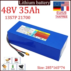 New 21700 48V 35Ah lithium-ion battery pack 13S7P 0-2000W high-power electric tool high-capacity, Camping trip battery