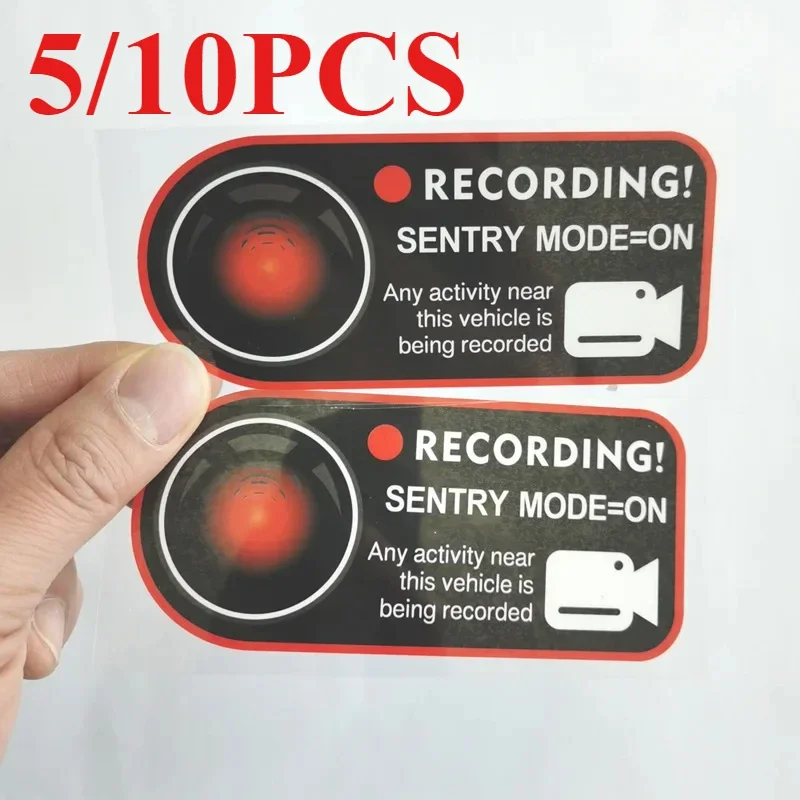 5/10 قطعة ملصق مضاد للسرقة تحذير الديكور أبواب السيارة 4.33 بوصة مسجل ل تسلا نموذج 3 Y/X/S الملحقات الداخلية #6