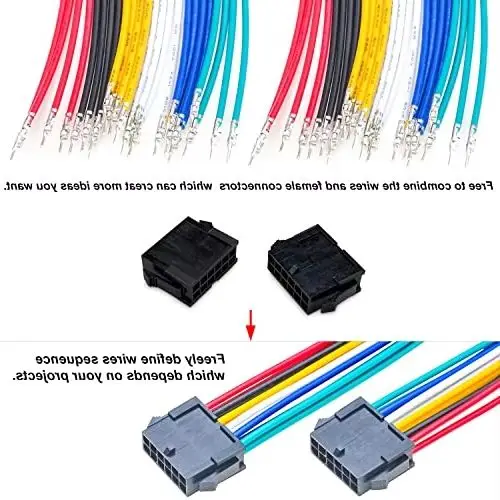 

MX3.0-Dual MX 3.0mm Pitch Micro-Fit Connector with 22AWG Pre-Crimped Cables Compatible with Molex 3.0mm Dual Row Housing