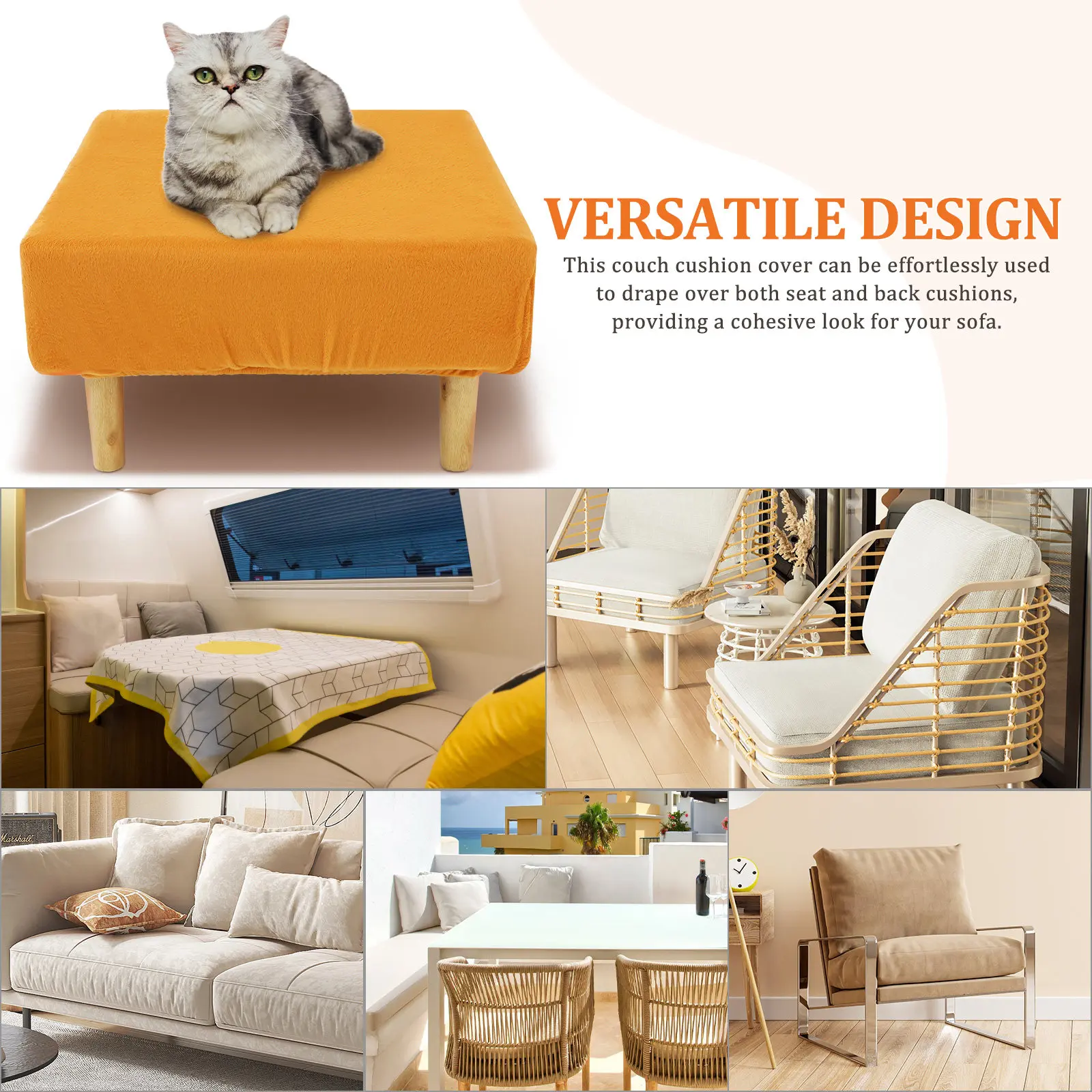 Sponge Sofa Cushion Cover Stretch Slipcover Individual Seat 56x54.7cm Elastic Knitted Fabric Cushion Replacement Sofa Cover