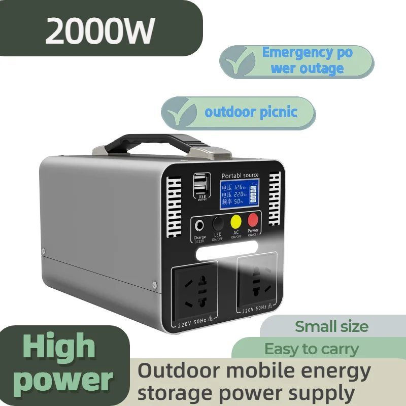 New 500w outdoor mobile power camping 220v night market stall solar energy storage power