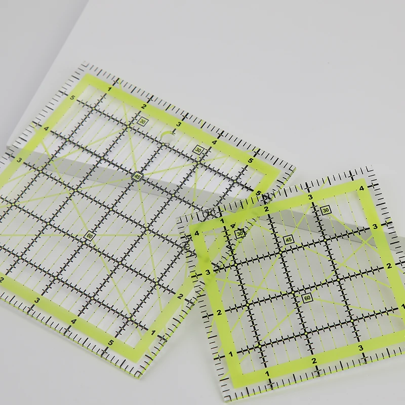 For DIY Sewing Measuring Tools Drawing Ruler Green/Colorful Acrylic Patchwork Ruler Square/Rectangle Ruler Clothing Craft Tools