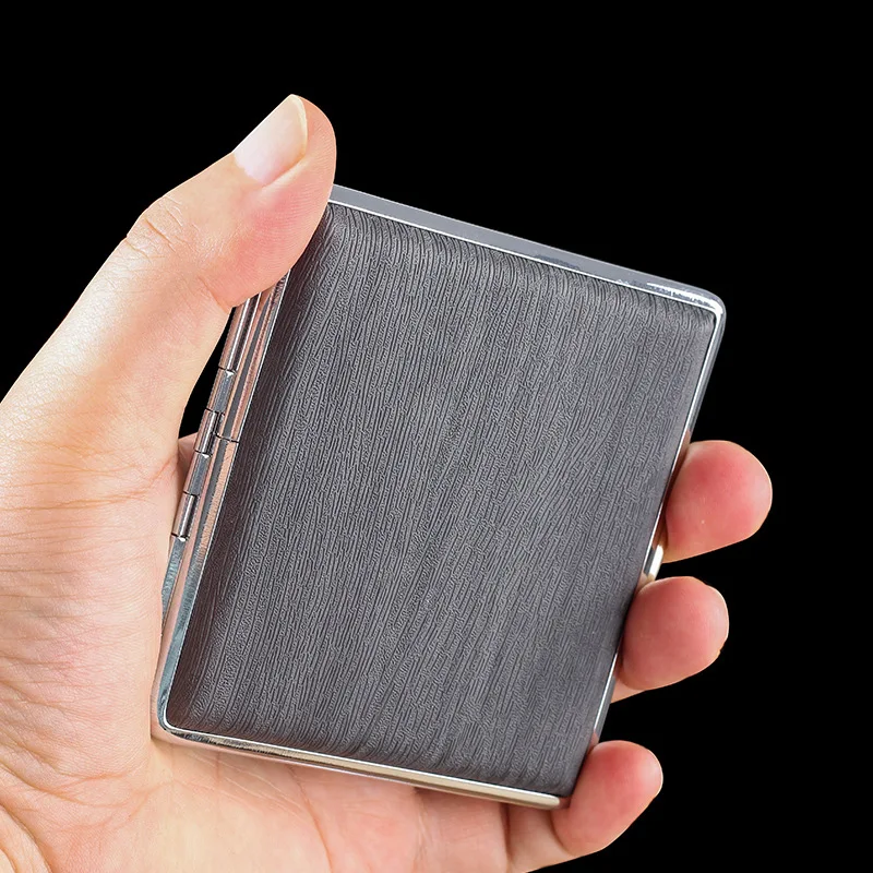 20PCS pack of PU leather cigarette boxes personalized imitation wood grain cigarette case men\'s cigarette Gadgets accessories