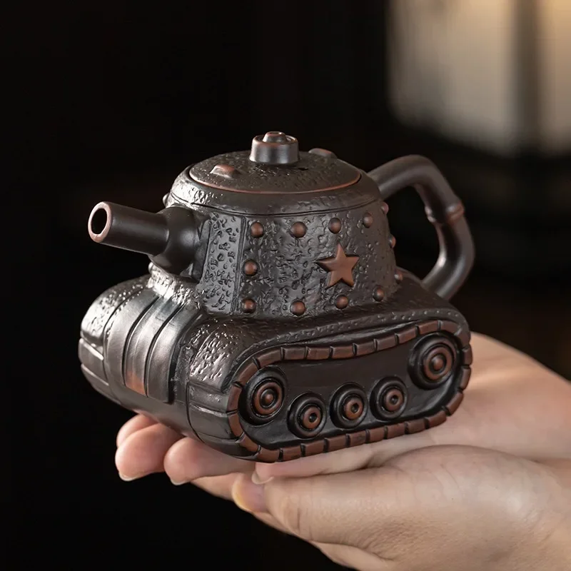 Creative Purple Pottery Teapot Vintage Tea Infuser Pot Tea Soaking Kettle with Strainer Dahongpao Tea Items Accessories Set Gift