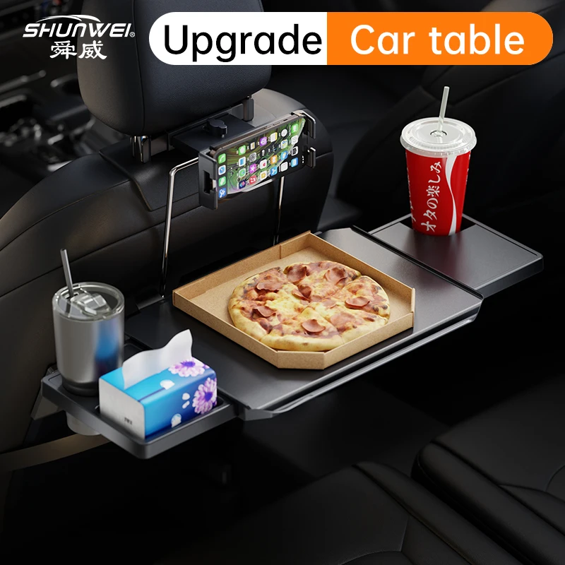Foldable Car Steering Wheel Seat Back Desk Laptop Stand Adjustable Height Angle Portable Eating Table 10KG Load