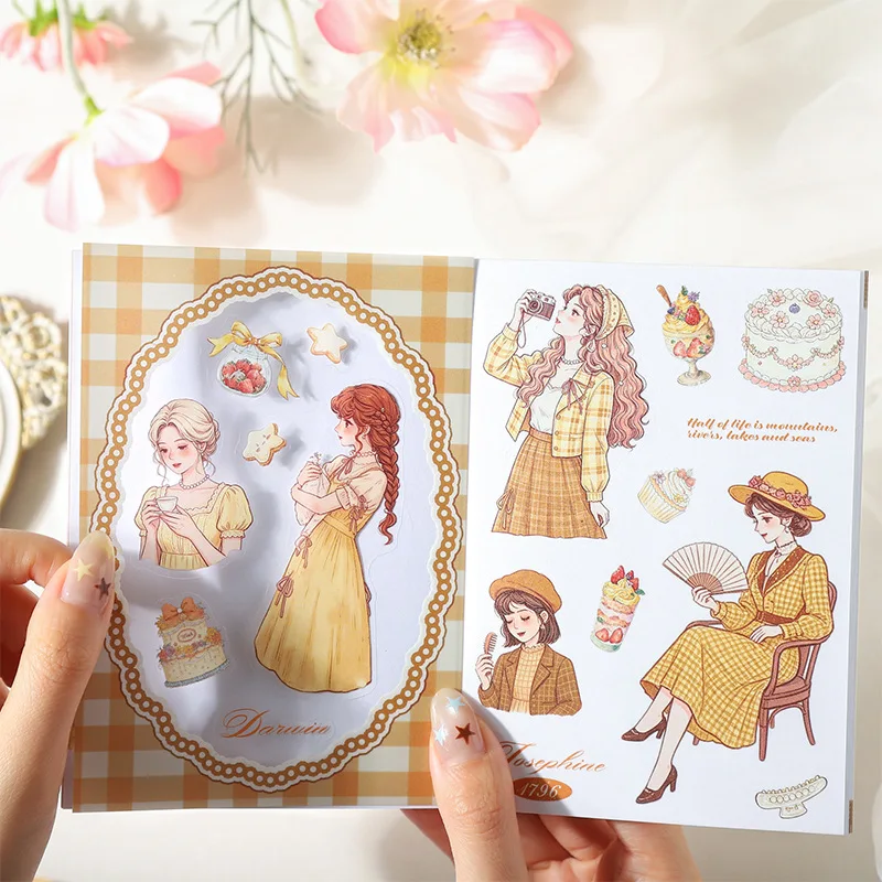 20pcs/Pack French Vintage Character Die-Cut Sticker Book Meet Romantic Beauty Series Journal DIY Decoration Supplies Stickers