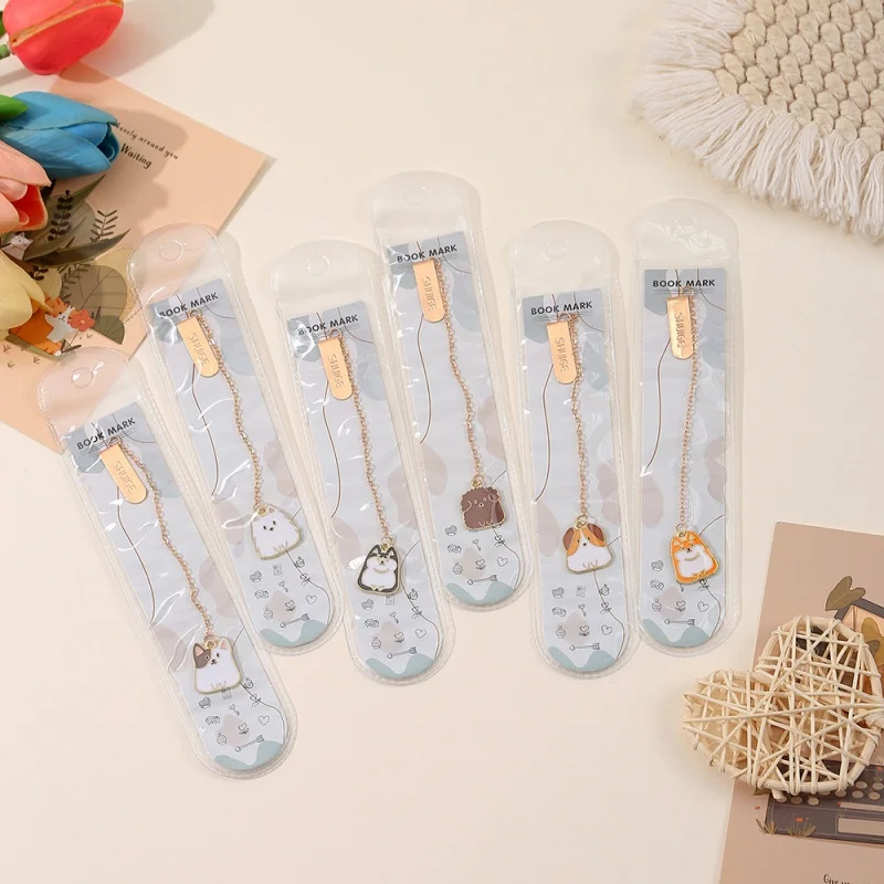 36pcs/lot Kawaii Dog Pendant Bookmark Cute Book Mark For Books School Office Supplies Stationery Gift