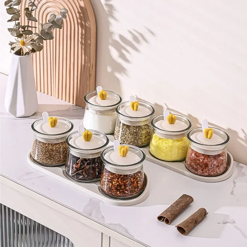 Creative Clear Glass Spice Chili Jar Sealed Moisture-proof Spice Jar Kitchen Sugar Salt Jar Miscellaneous Grain Containers Home