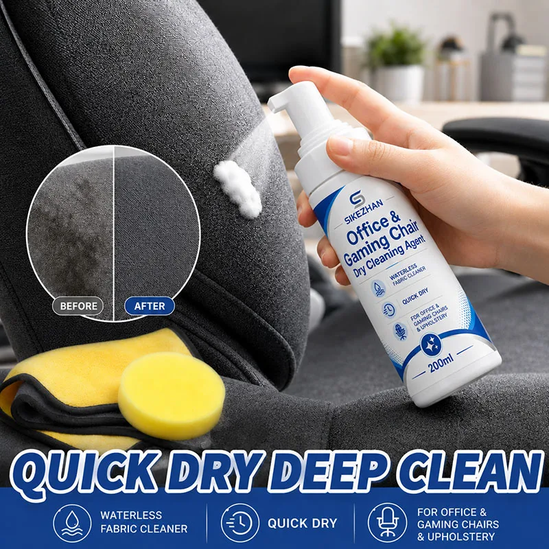Waterless Dry Cleaning Foam for Car Seat Office Chair Gaming Chair 200ml Fabric Upholstery Cleaner Kit with Towel & Sponge Sofa