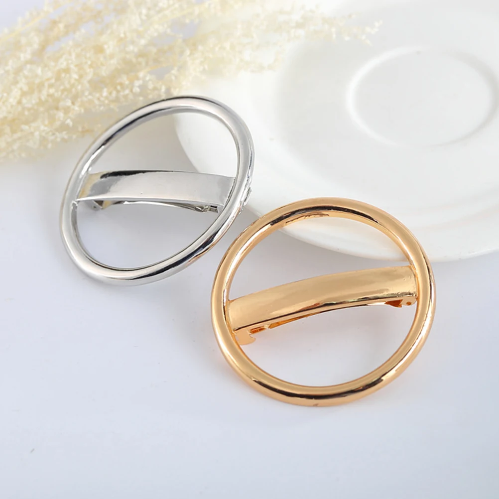 

2pcs Geometric Circle Hairpin Spring Hair Clip Fashion Headdress Lady Hair Clip Woman Headdress Accessories Girls Women Sturdy