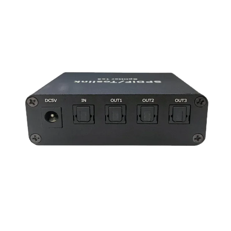 Digitaler optischer Audio-Umschalter Splitter Extender 1x3 optischer Splitter-Adapter 1 in bis 3 mit Netzteil