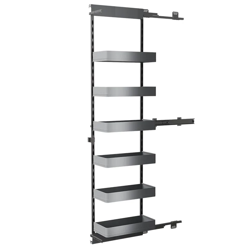 High-cabinet , kitchen cabinet, high-depth pull-out basket, narrow cabinet side-pull wine storage rack, open-door