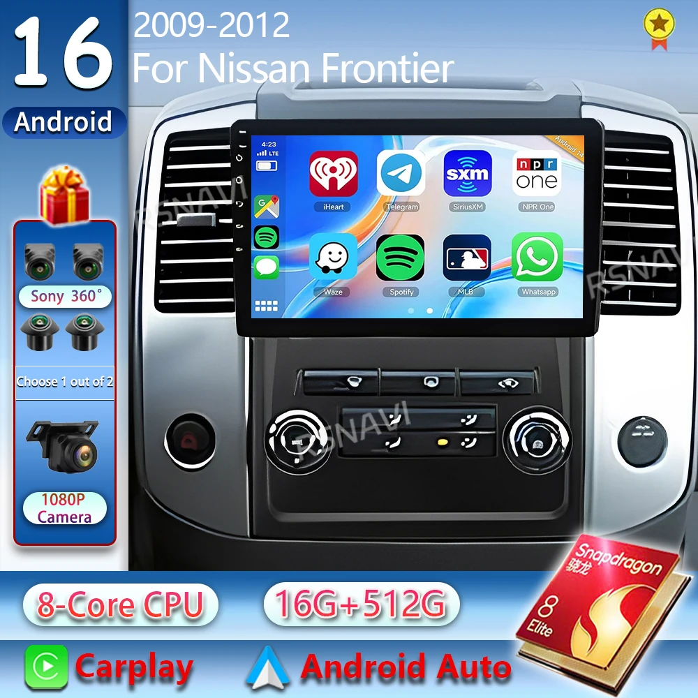 Android 16 para Nissan Frontier 2009-2012, Carplay para Nissan Xterra 2 N50 2008-2015, Radio para Auto, Reproductor Multimedia, Navegación, Estéreo