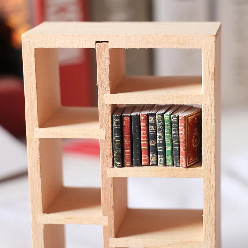 Mobili per bambole Mini scaffale per libri in legno modello Rack per bambola Barbie 1:12 accessori per decorazioni per casa delle bambole in miniatura giocattoli per bambini