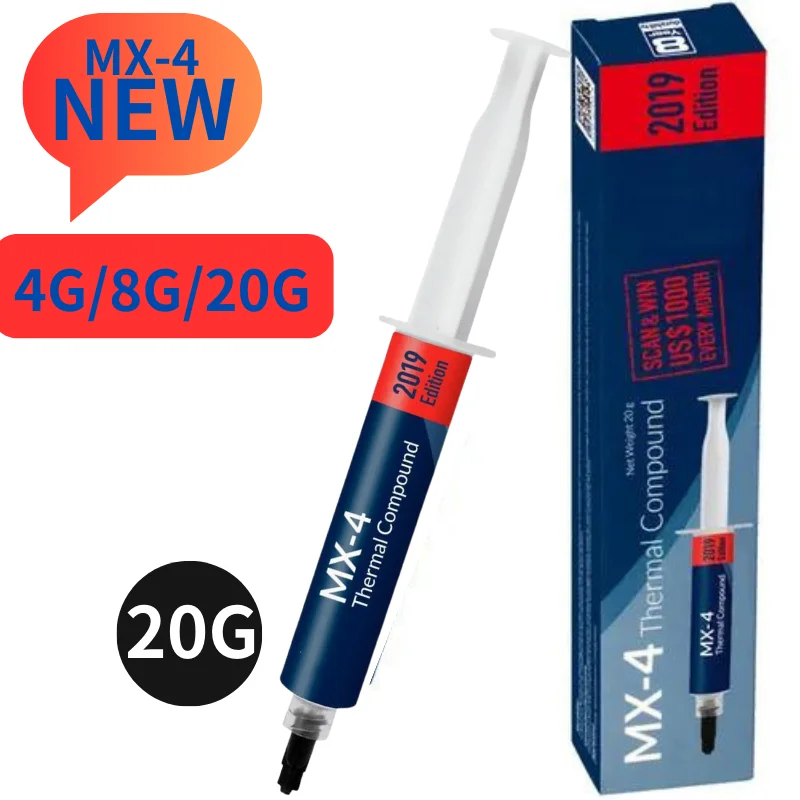 

MX-4 8g/20gThermal grease processor Thermal Compound Thermal paste CPU GPU Cooler Cooling Fan fluid Conductive Heatsink Plaster