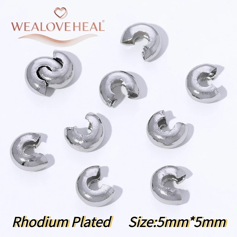 50/100 Stück 18K vergoldete Messing-C-Form-Klemmverschlüsse 3/4/5mm Halbmond-Klemmperlen Stopper DIY Schmuckherstellung Zubehör – Detail 39