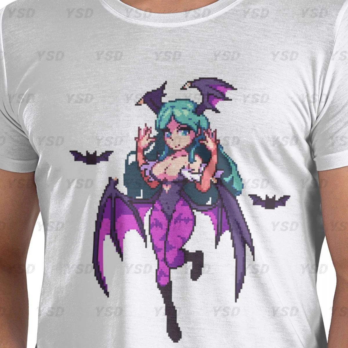 Morrigan Aensland Darkstalkers Men's tight fitting sports Cotton T-shirt,cosy,Oversized Tee shirt