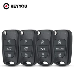 KEYYOU 1 pz nuova chiave per auto per Hyundai I20 I30 IX35 I35 Accent Kia Picanto Sportage K5 3 pulsanti Flip pieghevole portachiavi a distanza