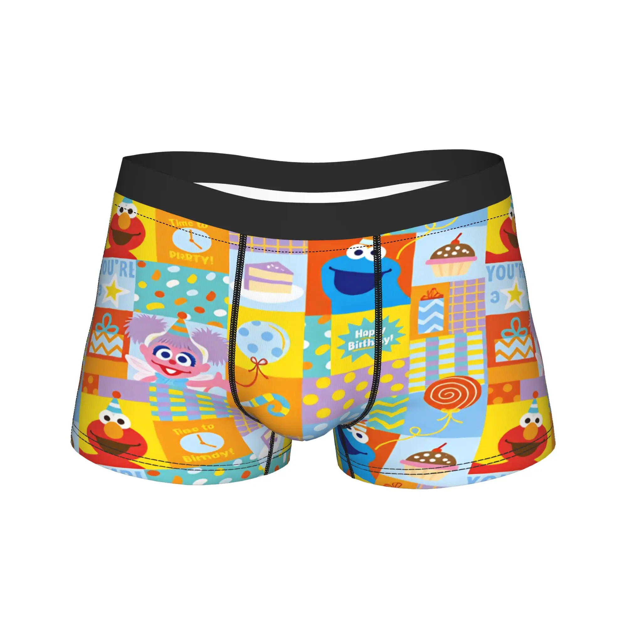 Sesames Streets Underwear  Custom Boxer Shorts High Quality Man Underpants Breathable Boxer Brief Birthday Gift