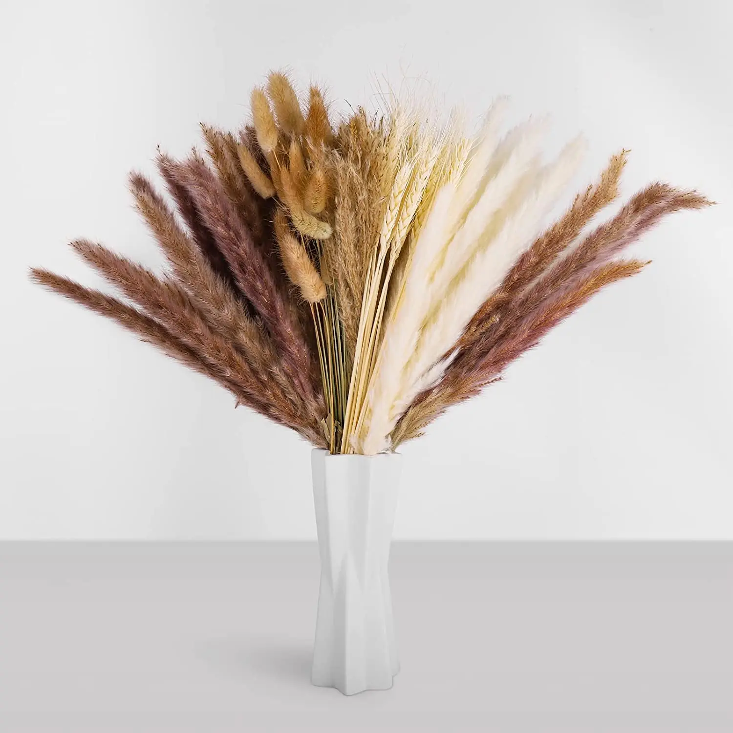 

100pcs Natural Dried Reed Bouquet Rustic Farmhouse Party Table Garden Home Decor Father's Day Wedding Birthday Arrangement