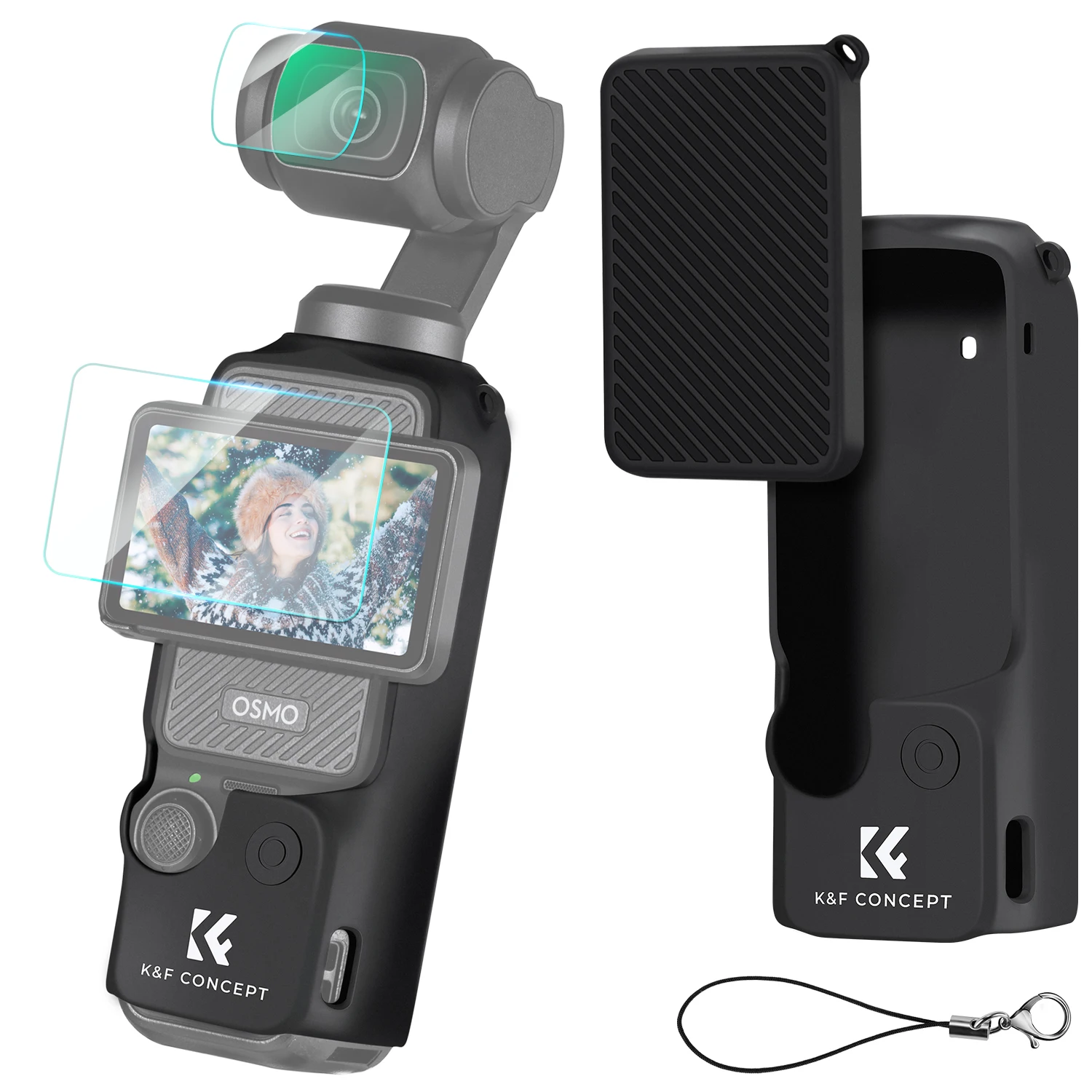 

K&F Concept Silicone Protective Case Set for Pocket 3 Screen Lens Film Screen Film Suitable for DJI OSMO Pocket 3 Accessories