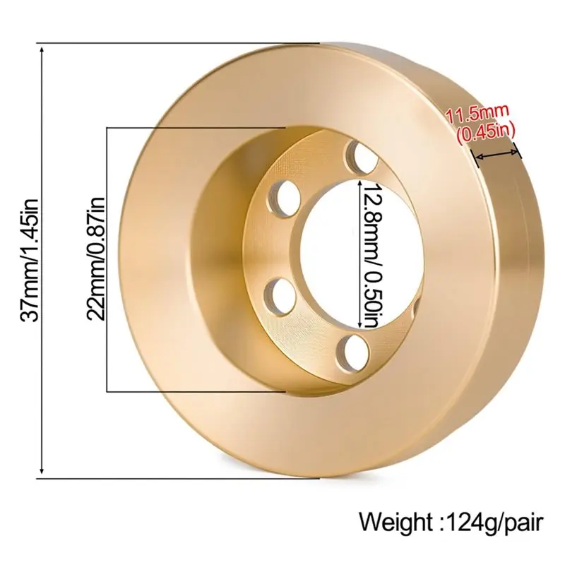 WOWFU-Brass Internal Weights 1/10 RC Crawler Upgrade RC Brass Counterweight