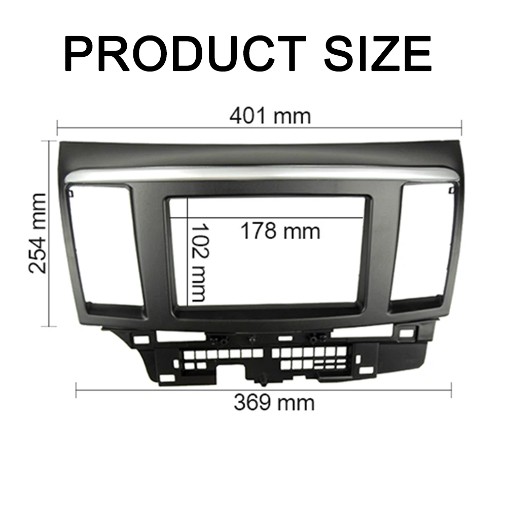 Double 2 Din Fascia for Mitsubishi Lancer X Fortis Galant Radio DVD Stereo Panel Dash Mounting Installation Trim Kit Face Frame