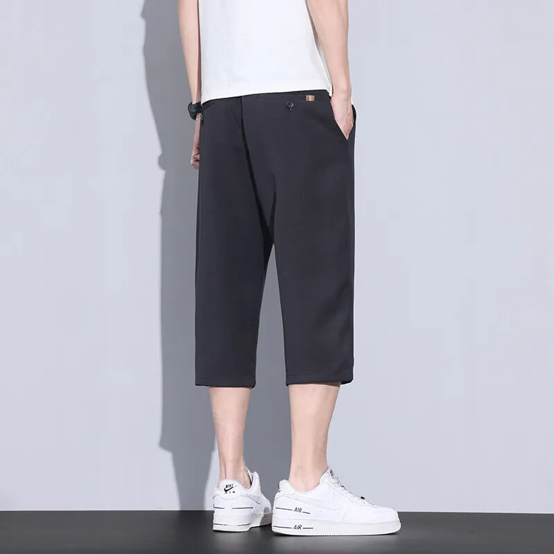 GIOIOMen's Cropped Casual Pants，2025Spring and Summer New Loose Straight Thin Men's Pants，Fashionable All-Match Cropped Trousers