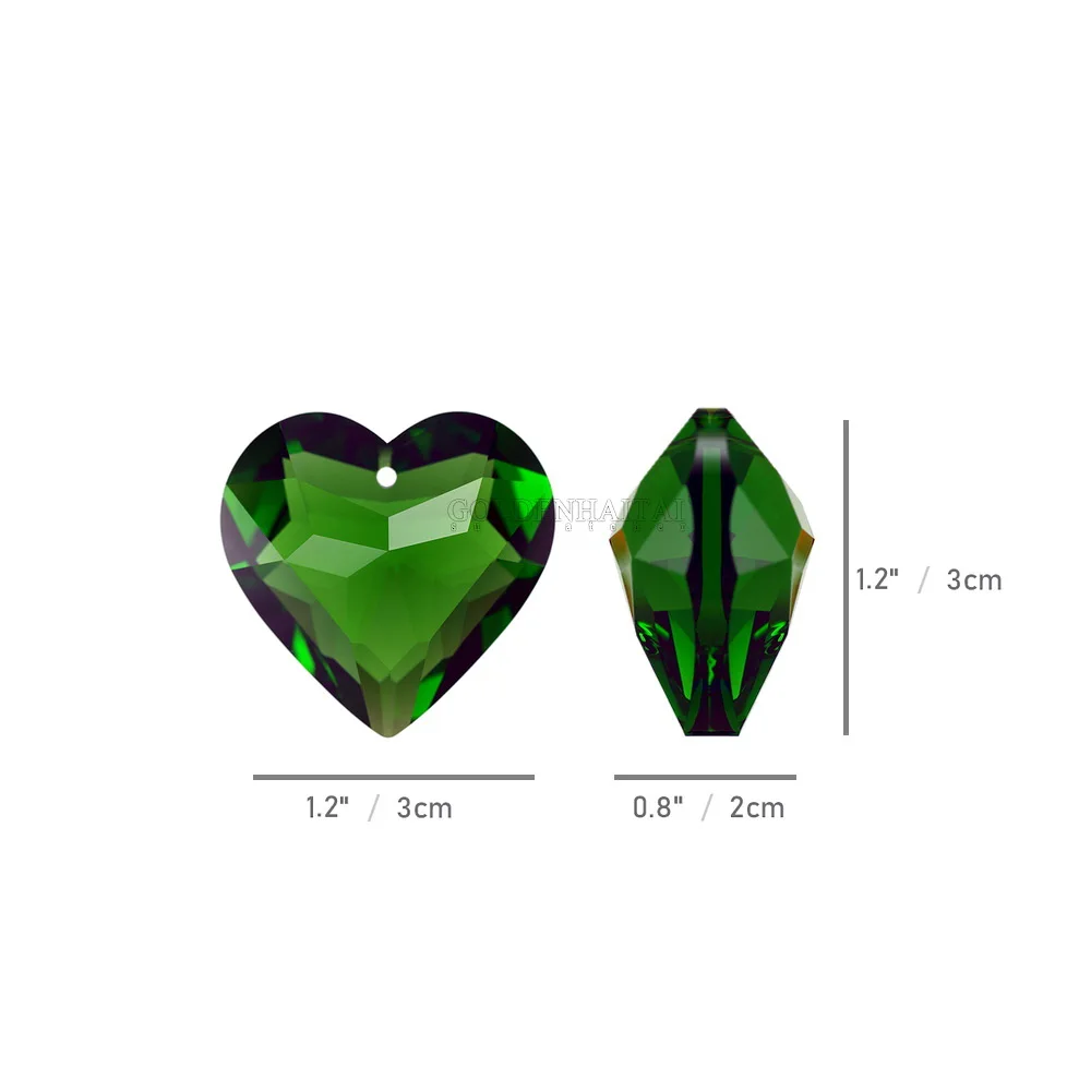 Camal 1Pcs Crystal Jewelry Heart 30mm Class Prisms Pendant Face Hanging Lucky Love Art Chandelier Ornament Suncatcher Home Decor