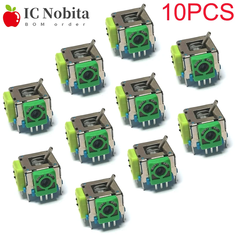 

10PCS 16x16mm 3D Aircraft Model Joystick Potentiometer 5K Ohm B502 Switch Handle up and down no return left and right reset