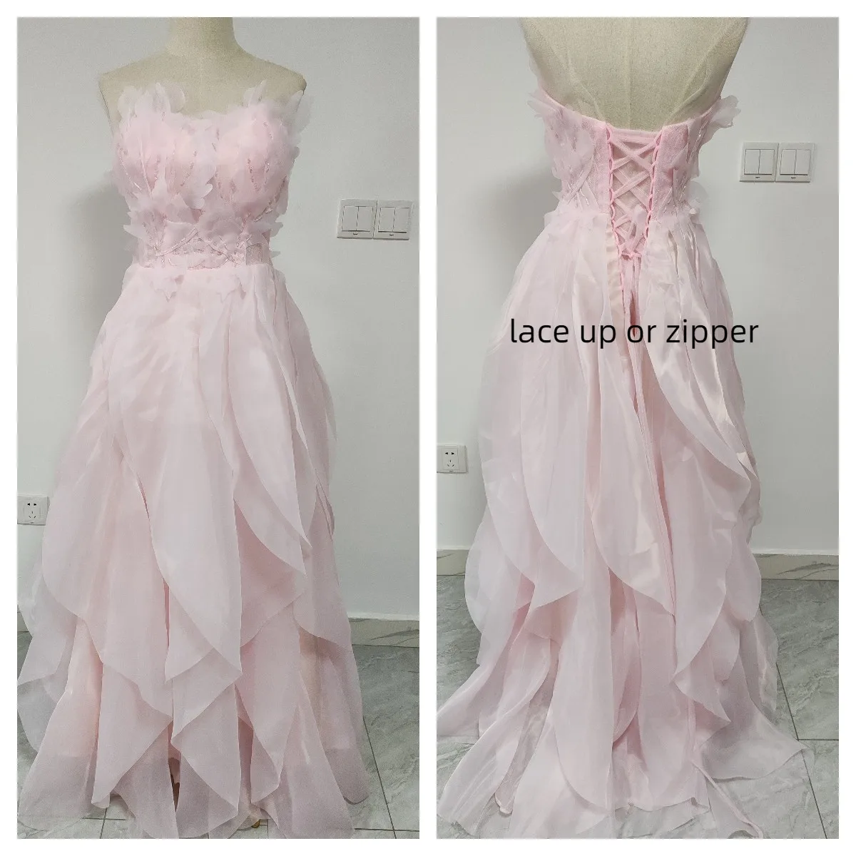 Pink Evening Dress Women Luxury Elegant Ruffles Fairy Birthday Prom Gown Exquisite Sleeveless Bride Banquet Sukienka Customized