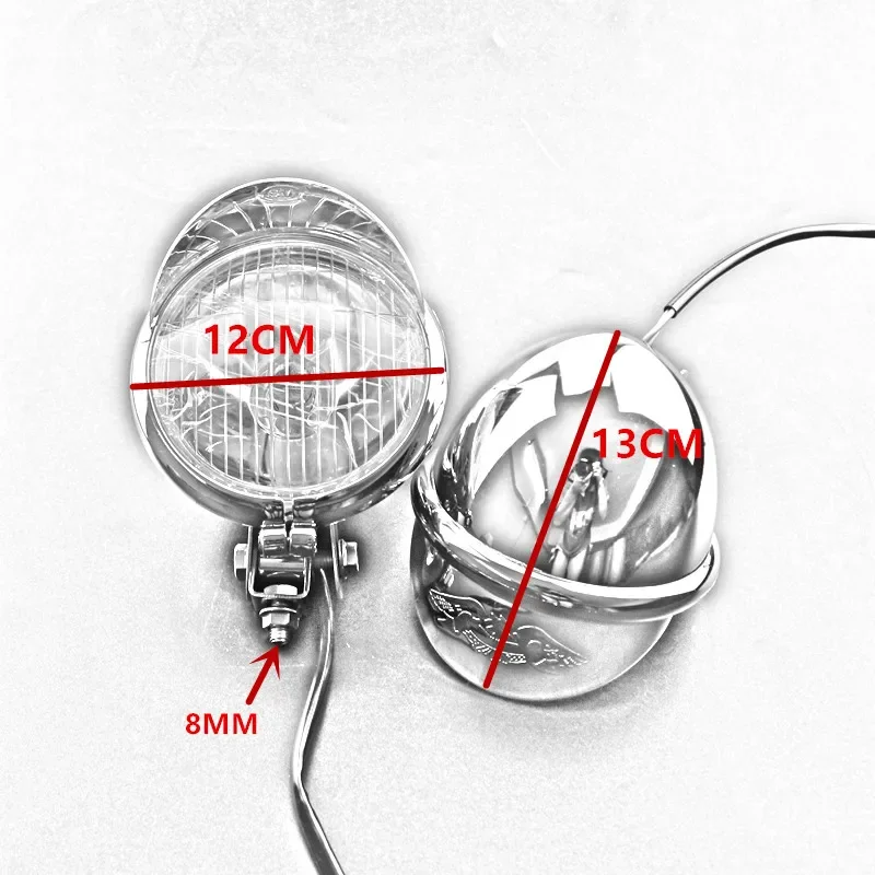 12v Motorcycle Bulb Spot Light Headlight Fog Driving Lamp Custom Chopper Cafe Racer Old School Bobber Touring Dirt bike