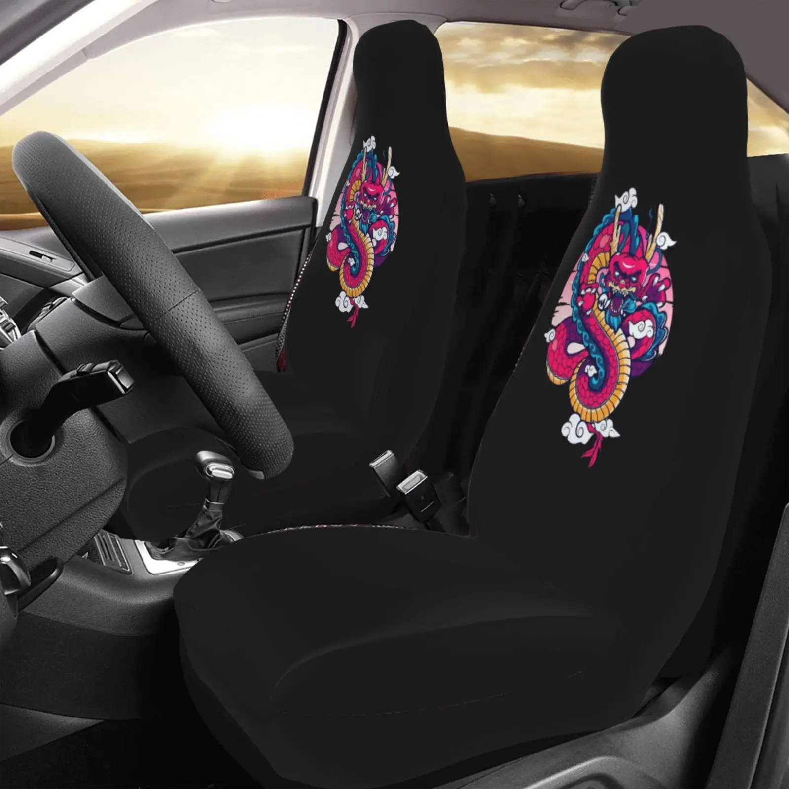 

Front Row Car Cover [Dragon Pattern Print] Luxury Car Protector HighEnd Comfort, Universal Fit, Durable Design, Easy To