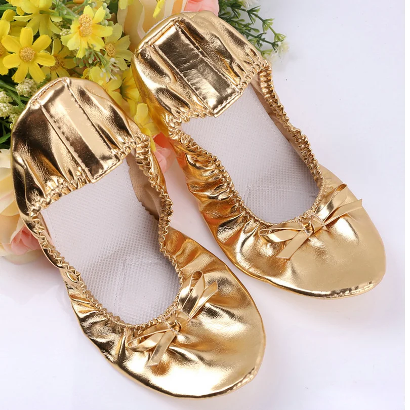 Belly Cat Claw Gold Indian Dance Performance Ballet Training Soft Sole Shoes_voghion.com