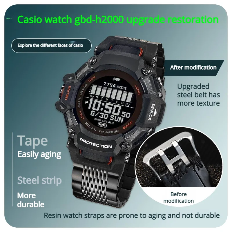 GBD-H2000 pulseira de metal mo - Smartwatch Casio Watches For Men avaliação e preço