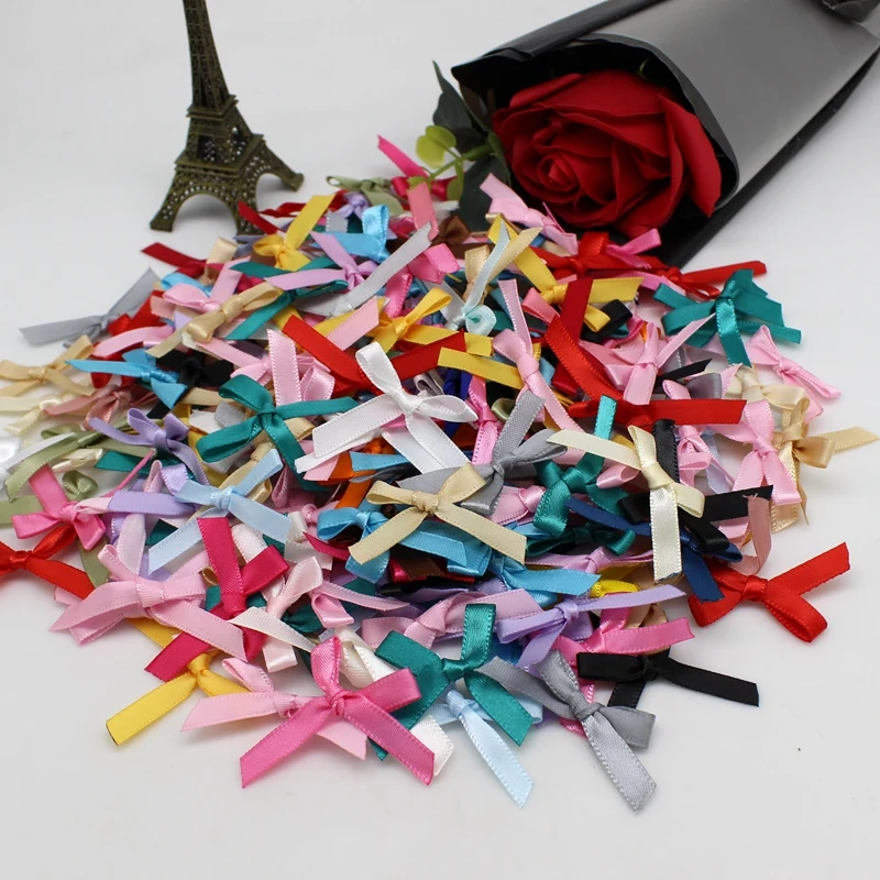 100 Stück oder 200 Stück 20–30 mm Bandschleifen, kleine Größe, Satinband, Schleife, Blume, DIY, Basteln, Blumen, Schleifen, Geschenk, Basteln, Dekoration, Upick – Detail 1