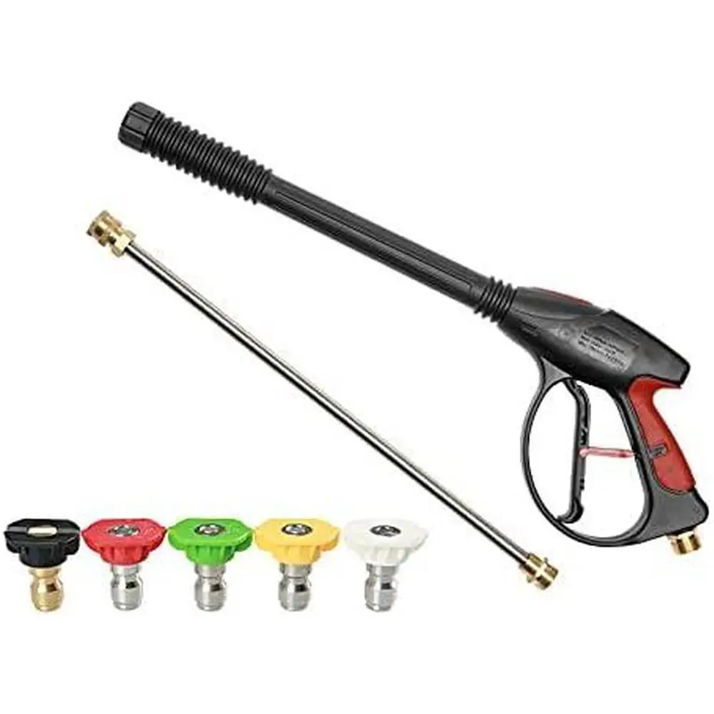 High Pressure Car Wash Water Heavy Duty Metal Garden Hose Nozzle Sprayer with Brass Head for Vehicle Cleaning Watering Lawn