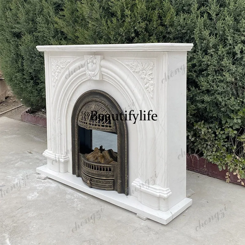 Fireplace Marble French Stone Fireplace Custom Natural White Marble European Carved Fireplace