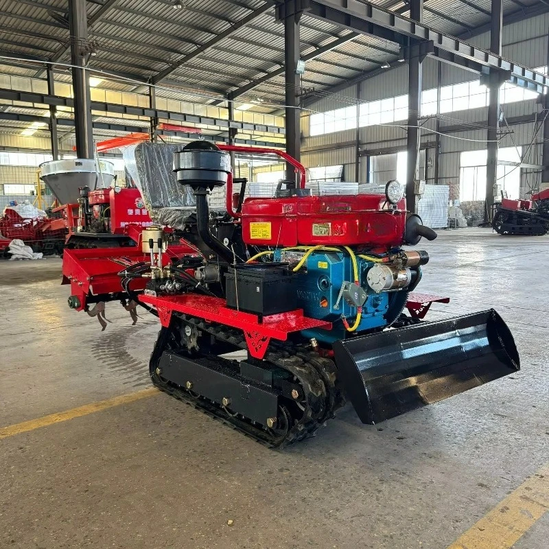 Multifunctional Crawler Rotary Tiller Tractor Weeding Planting Corn Potato Planter Engine for Soil Loosening Ground Plowing