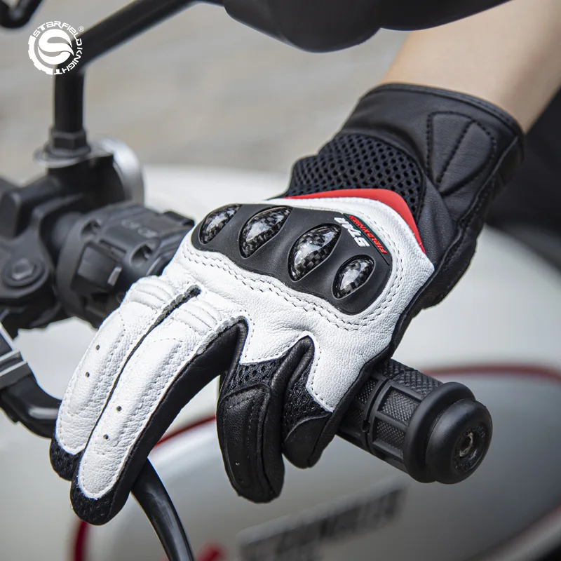star-field-knight-women-motorcycle-gloves-goatskin-leather-breathable-touchscreen-hard-knuckle-full-finger-riding-gloves