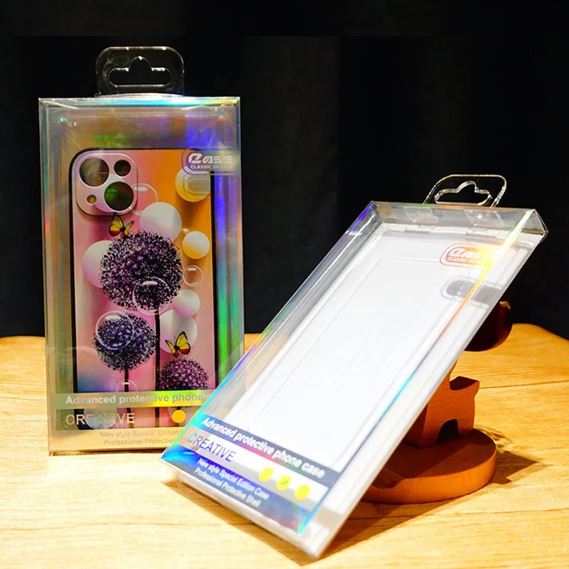 200Pcs/Lot Universal Laser Blister PVC Plastic Clear Retail Packaging Package Box For 18 17Pro 16Promax Mobile Phone Case Cover