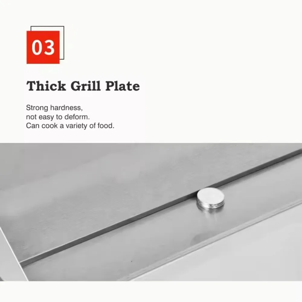 Hotel Restaurant Multifunctional Kitchen Equipment - Stainless Steel Mini Desktop Electric Griddle, Non-Stick & Fast Heating