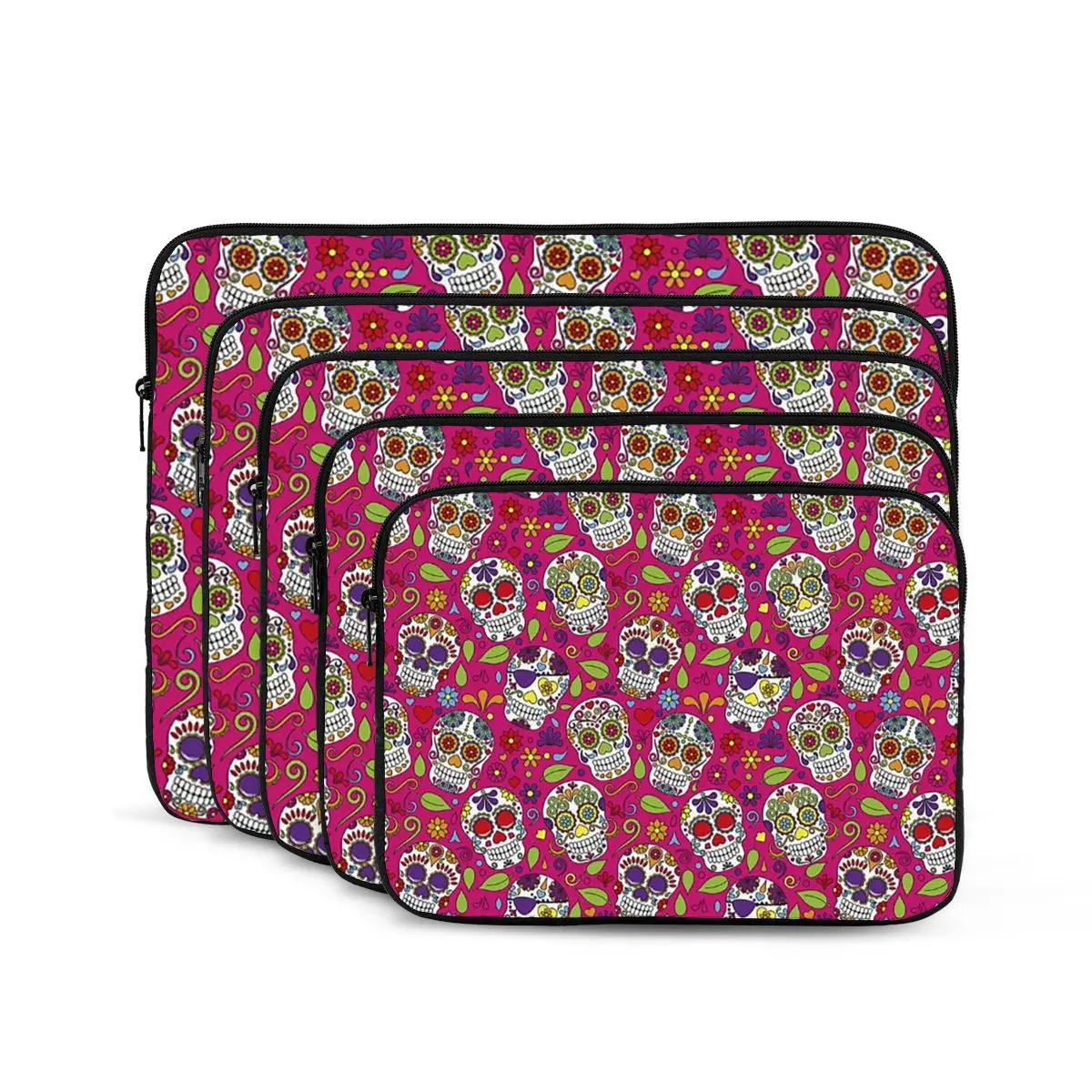 Sugar Skull Mexican Flower Halloween Day Of The Dead  Case Pouch Notebook Sleeve Cover Bag Tablet Shockproof Case Bag